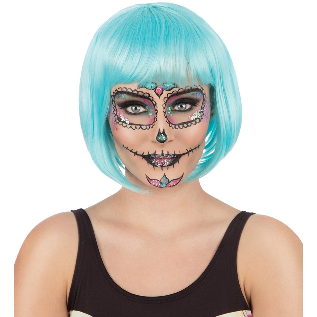 Schicke Perücke blau