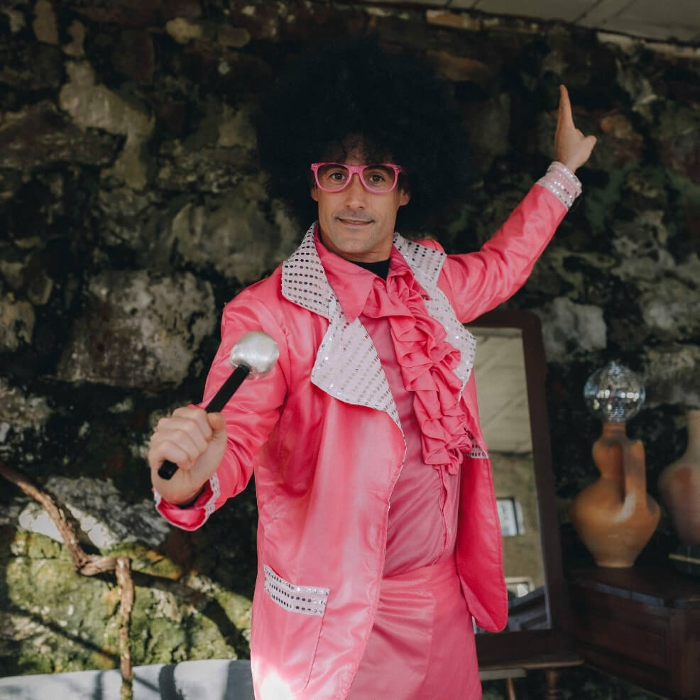 Disco Rosa Kostüm für Herren