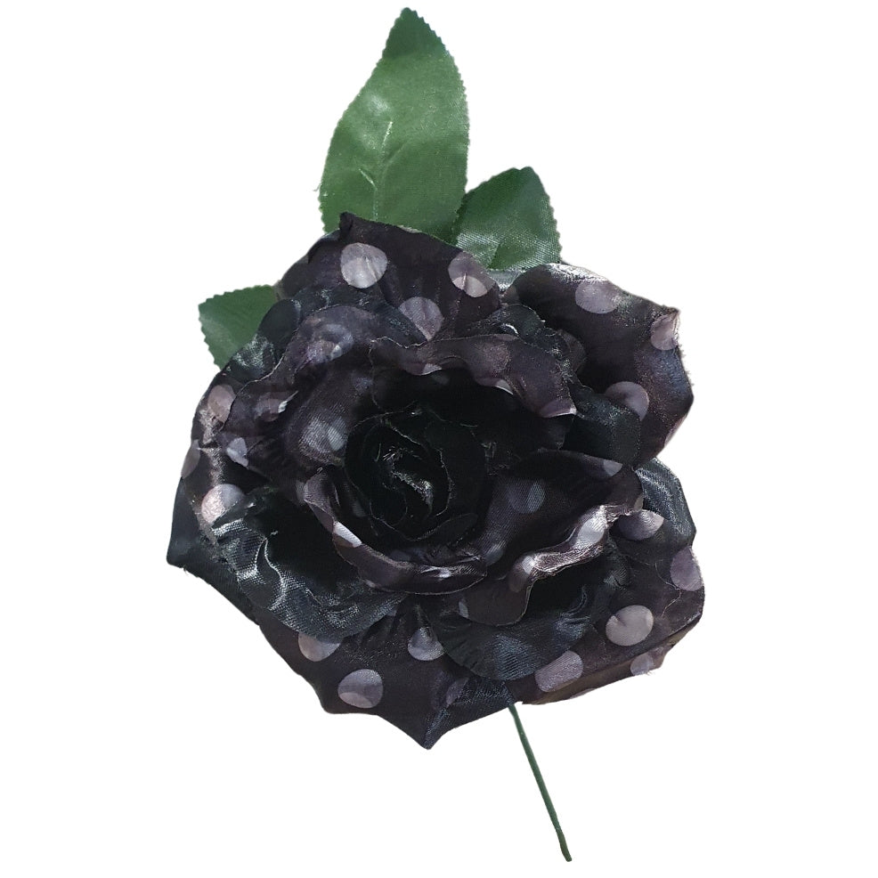 Schwarze und weiße Rose für Flamenco und Chulapa