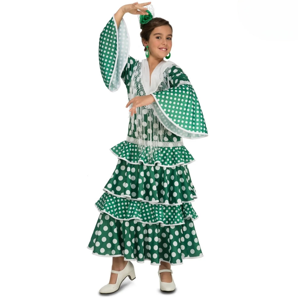 Flamenco Alba Kostüm grün für Mädchen
