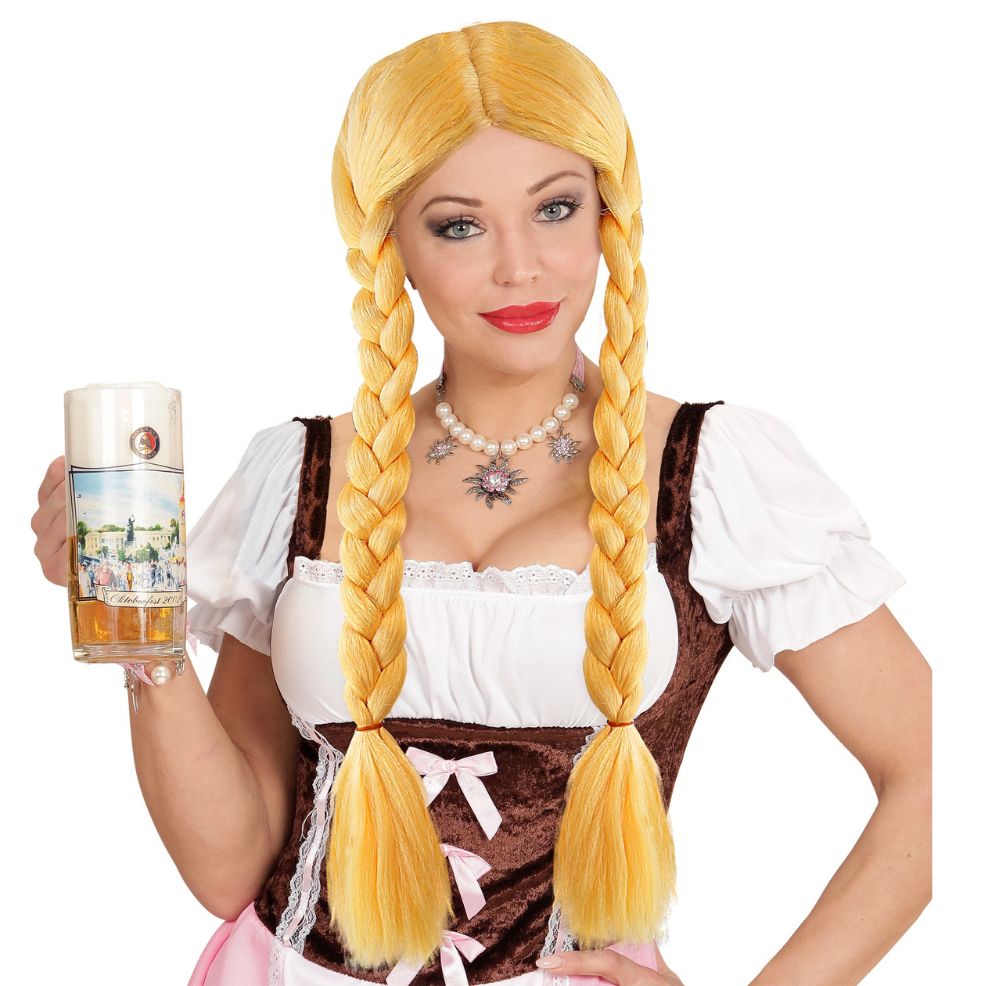 Perücke mit langen Zöpfen