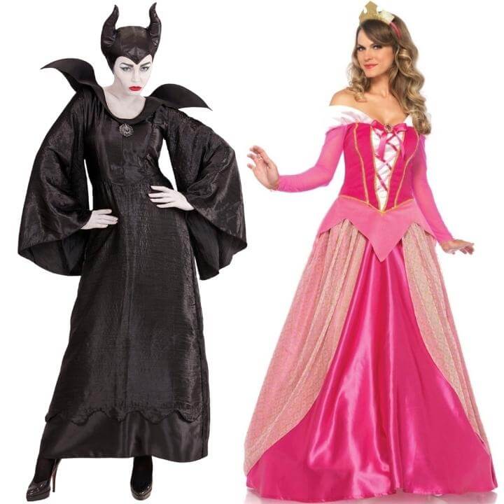 Dornröschen-und Maleficent Paarkostüme