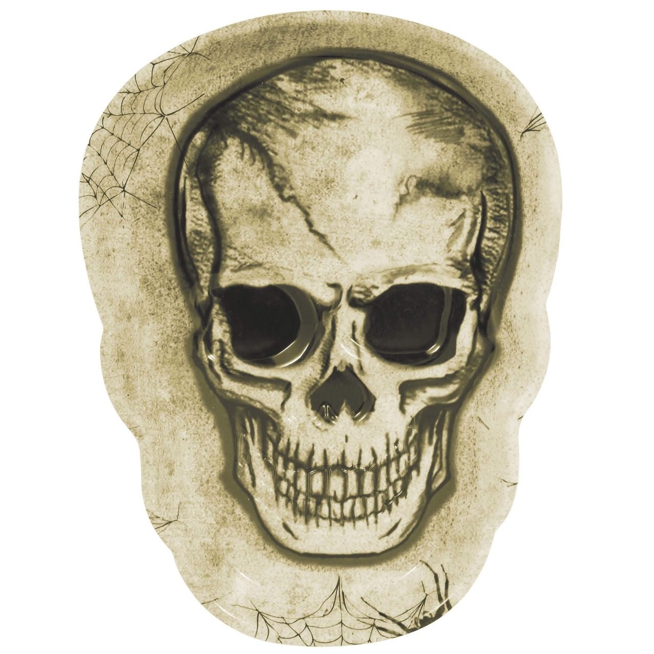 Tablett mit unheimlichem Totenkopf