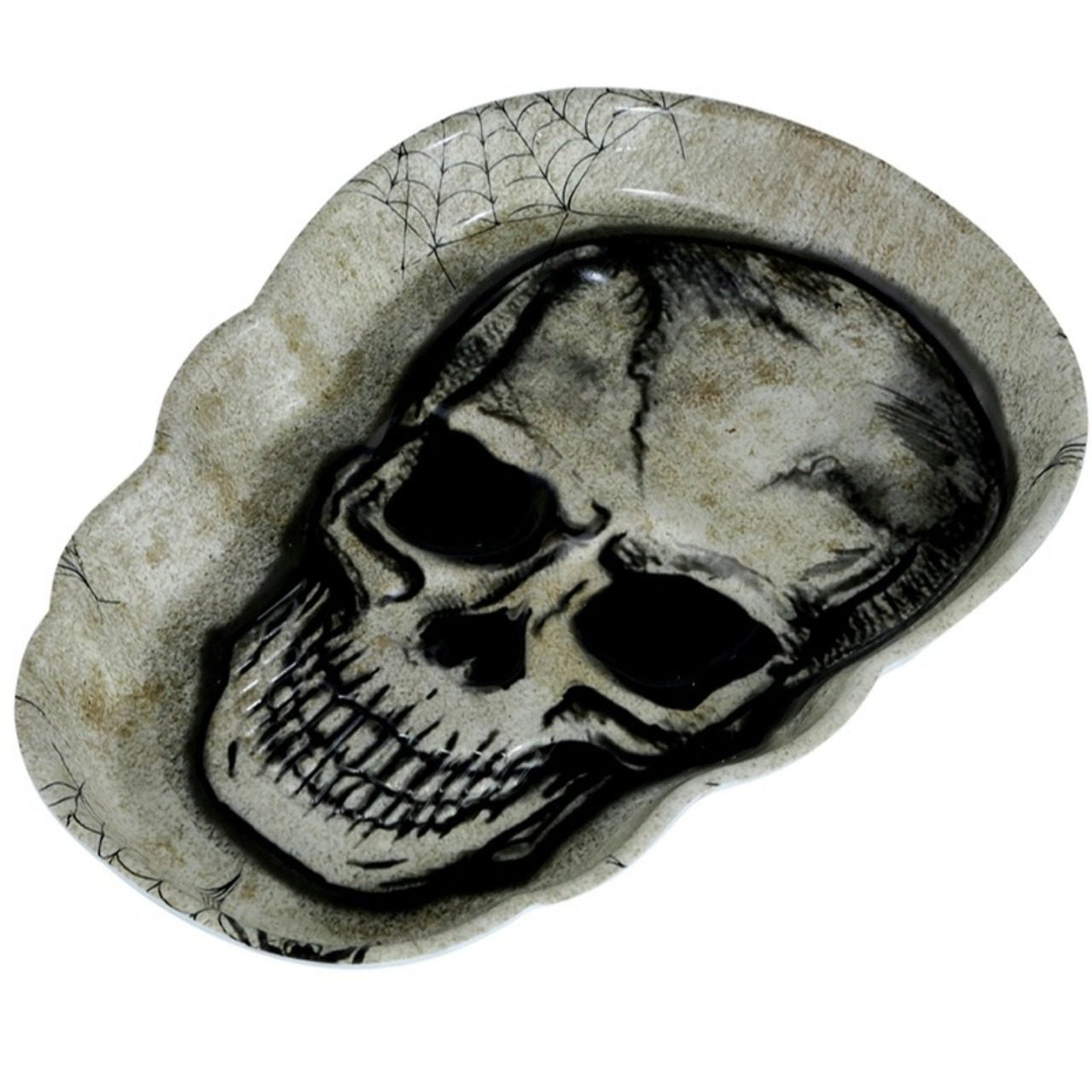 Tablett mit unheimlichem Totenkopf