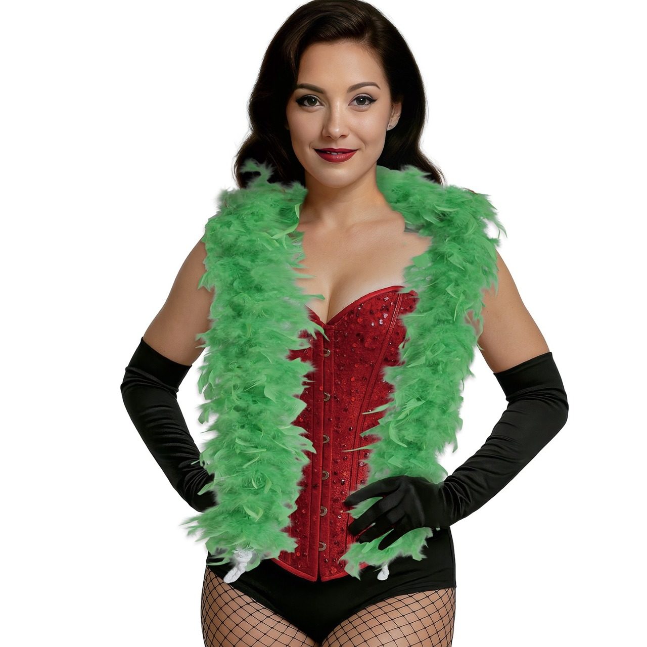 Helle Grüne Federboa 80g