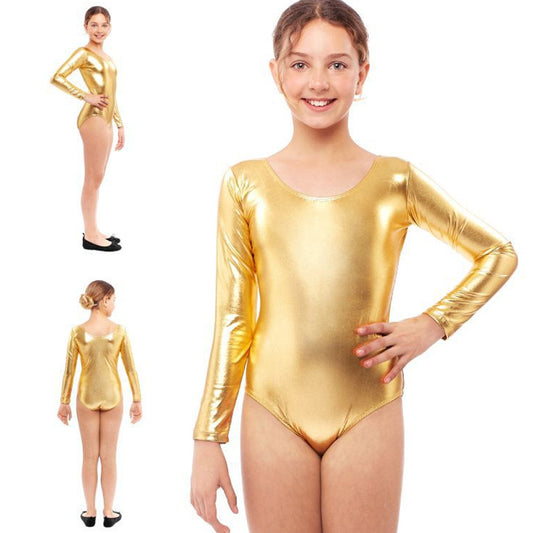 Goldener Metallic-Body für Kinder