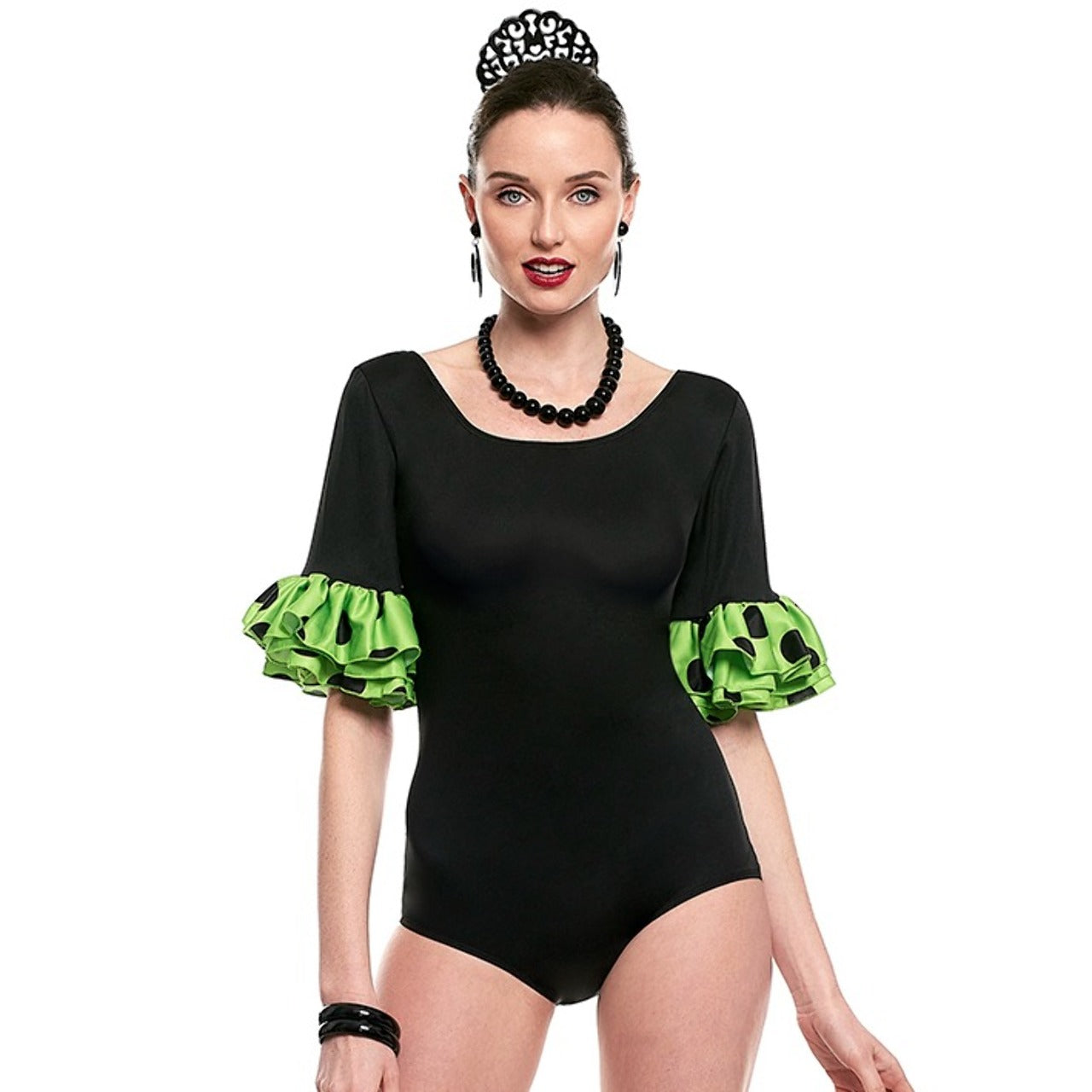 Schwarz-grüner Flamenco-Body