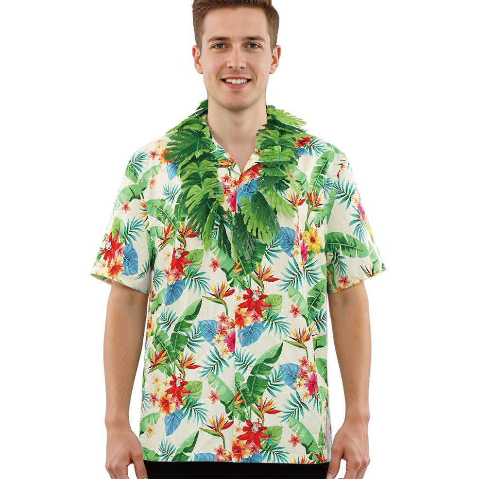 Hawaiihemd mit Hibiskusblüten-Muster
