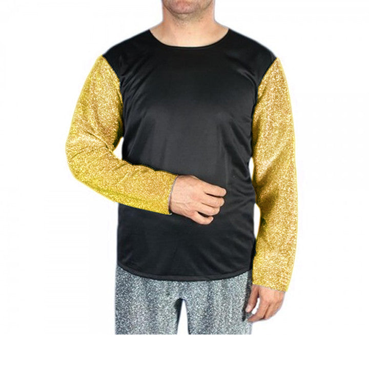 Mittelalter Hemd Schwarz-golden