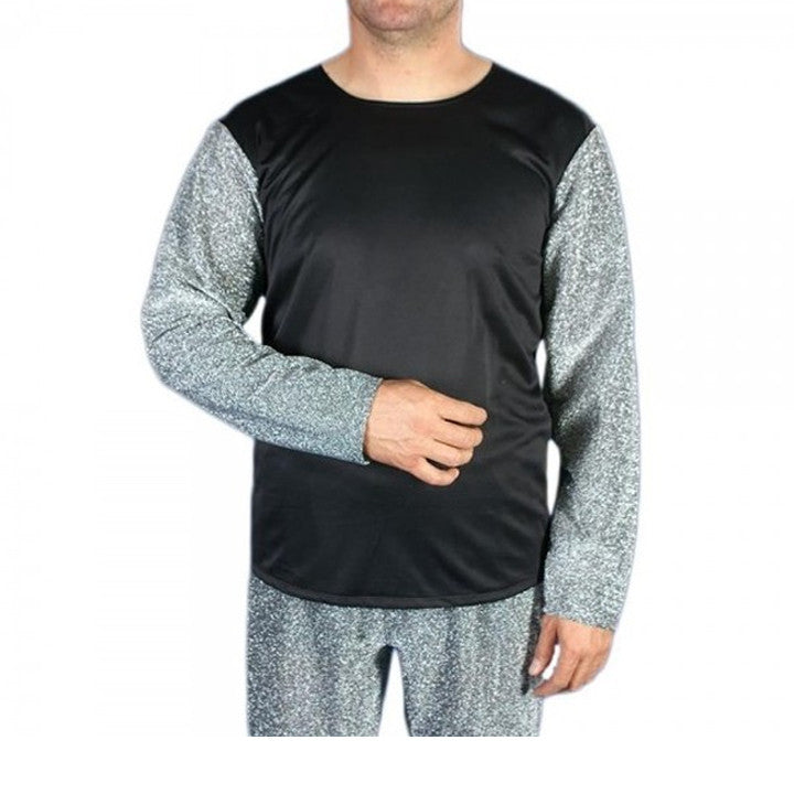 Mittelalter Hemd schwarz-silber