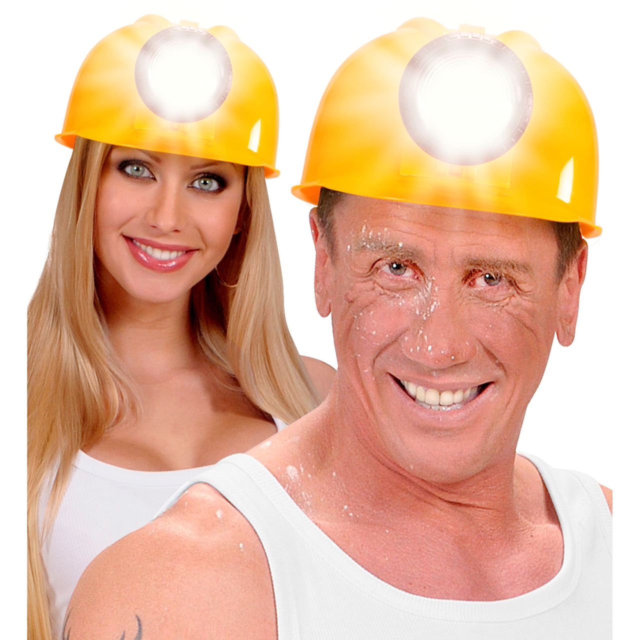Arbeiterhelm mit Licht