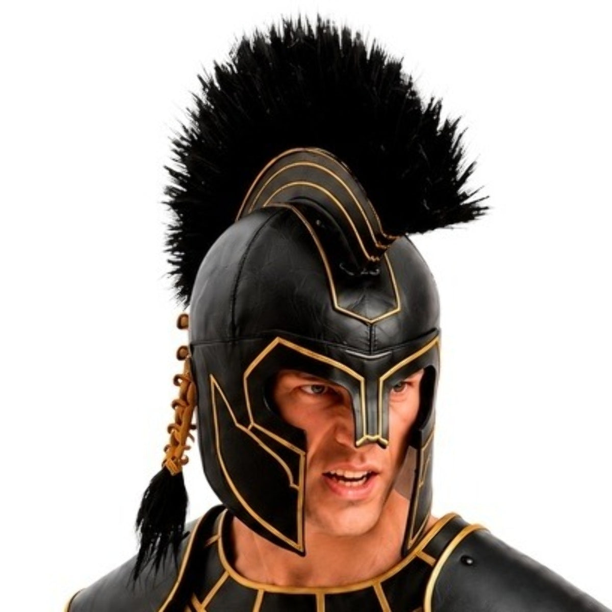 Deluxe Römischer Schwarzer Lederhelm