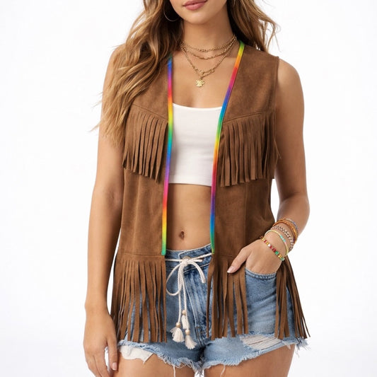 Braune Hippie-Weste