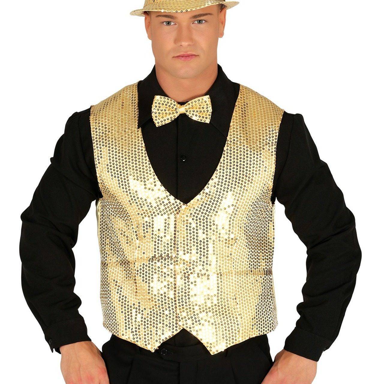 Goldenes Paillettenweste für Erwachsene