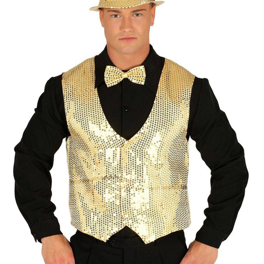 Goldenes Paillettenweste für Erwachsene
