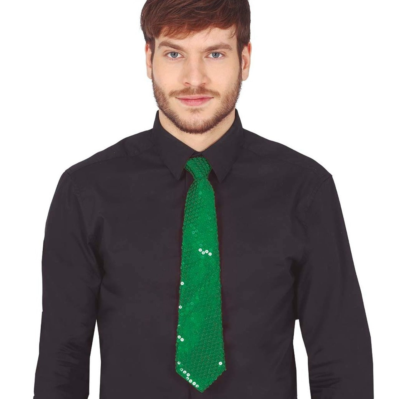 Grüne Pailletten-Krawatte