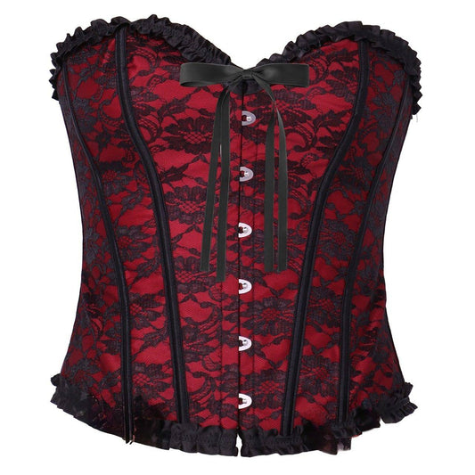 Bordeauxfarbenes Herz-Corsage