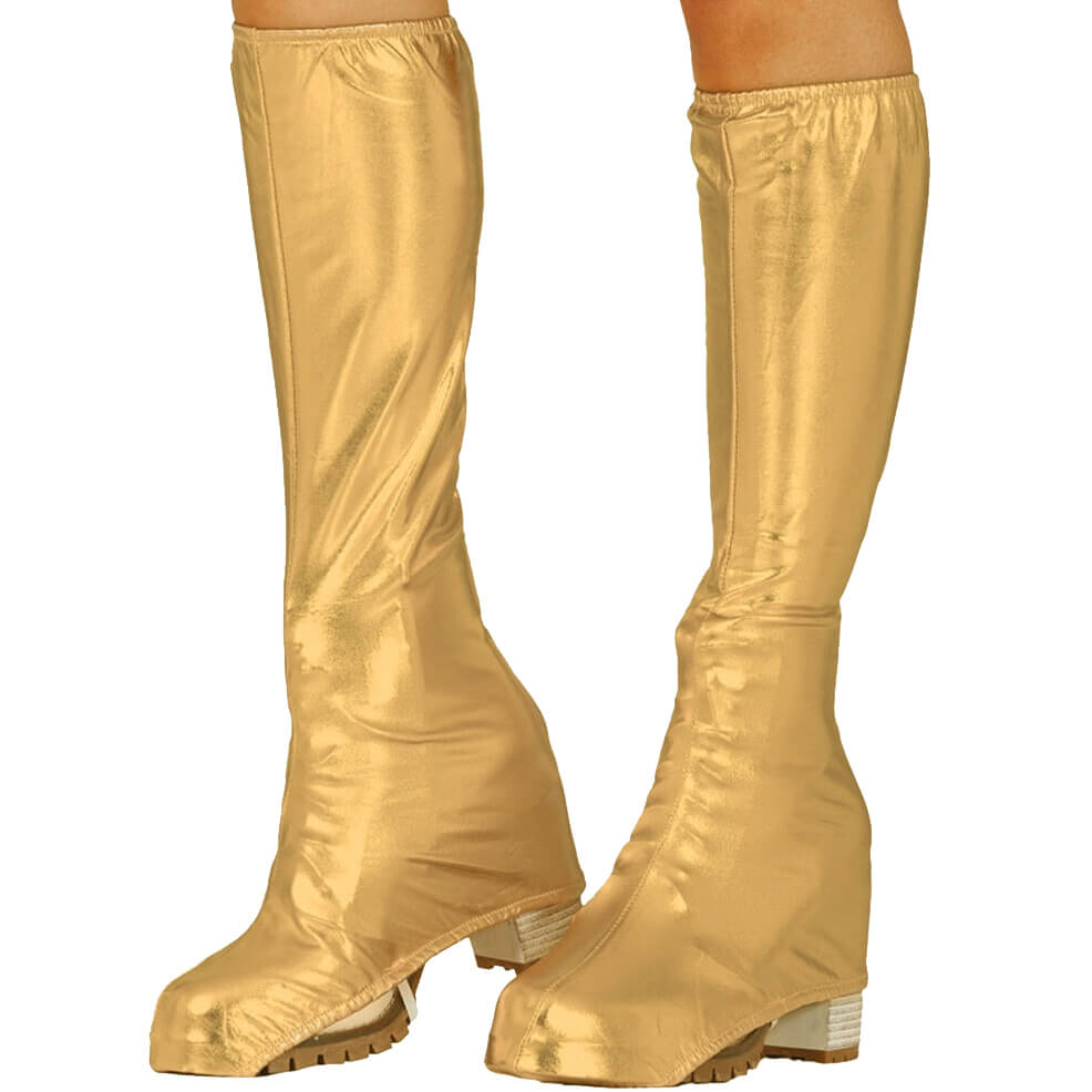 Glitzernde Goldstiefelüberzieher