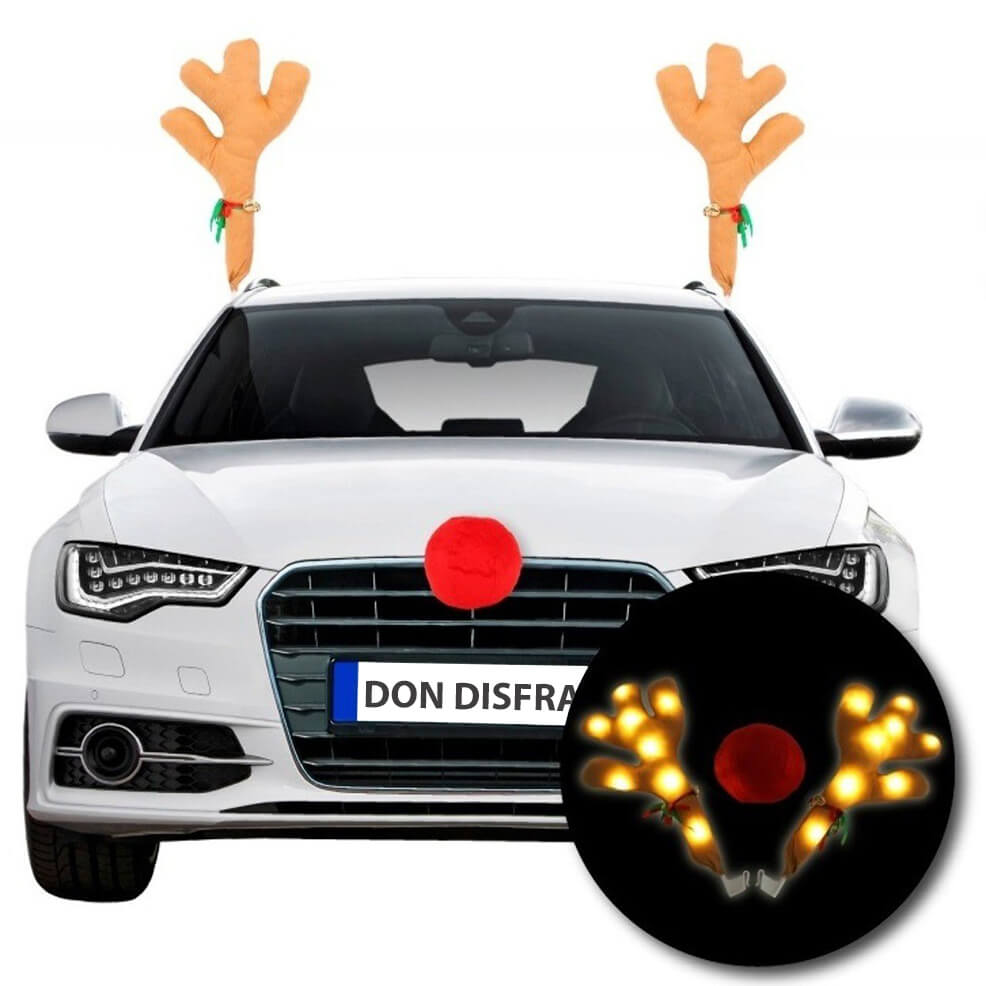 Leuchtende Rentier-Geweih Autodekoration