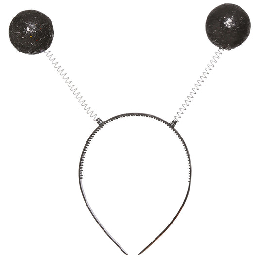 Schwarze Glitzerkugel-Haarreif
