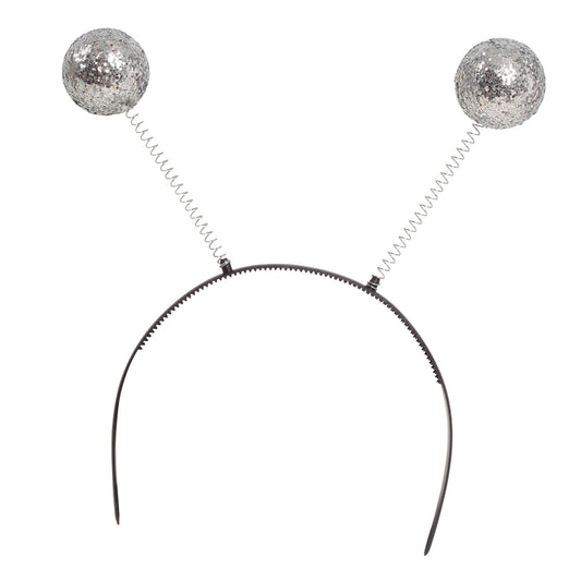 Silberne Glitzerkugel-Haarreif