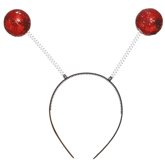 Rote Glitzerkugel-Haarreif