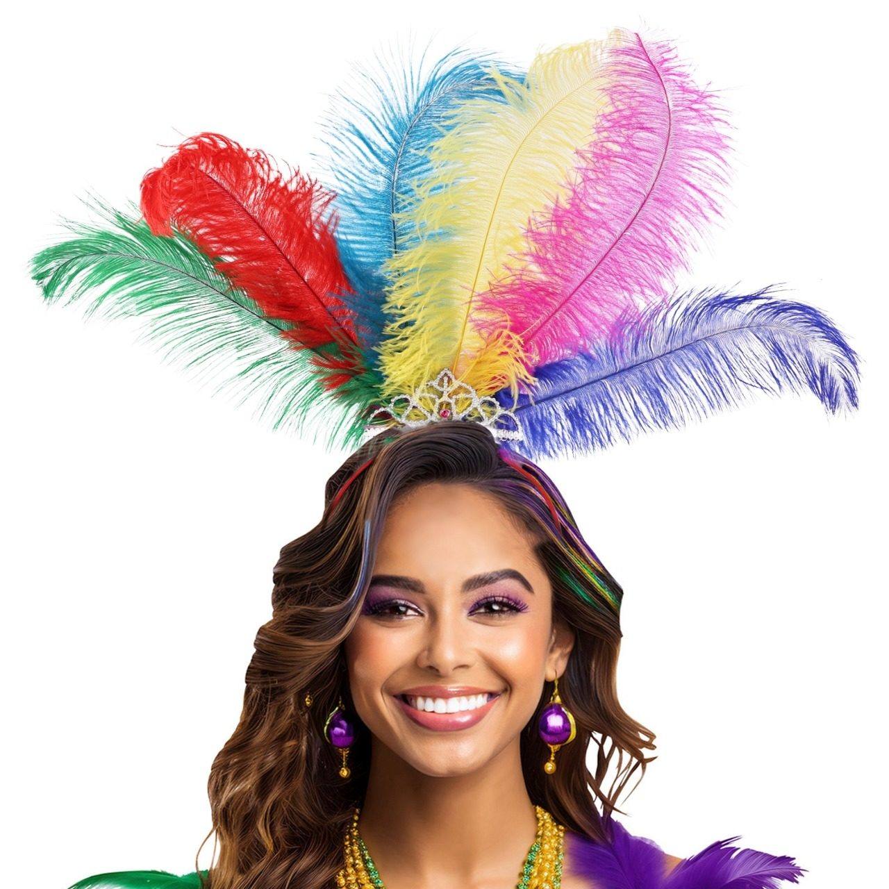 Regenbogen-Feder-Diadem