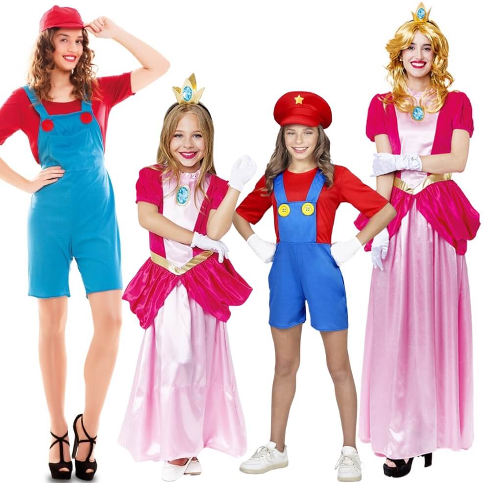 Mario und Prinzessin Peach Gruppenkostüme
