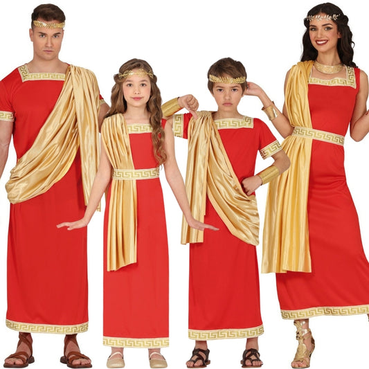 Rote römische Gruppenkostüme