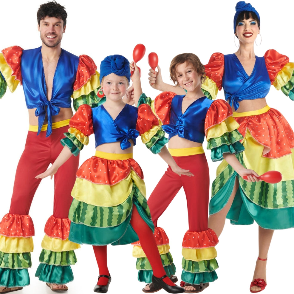 Bunte Rumba Gruppenkostüme