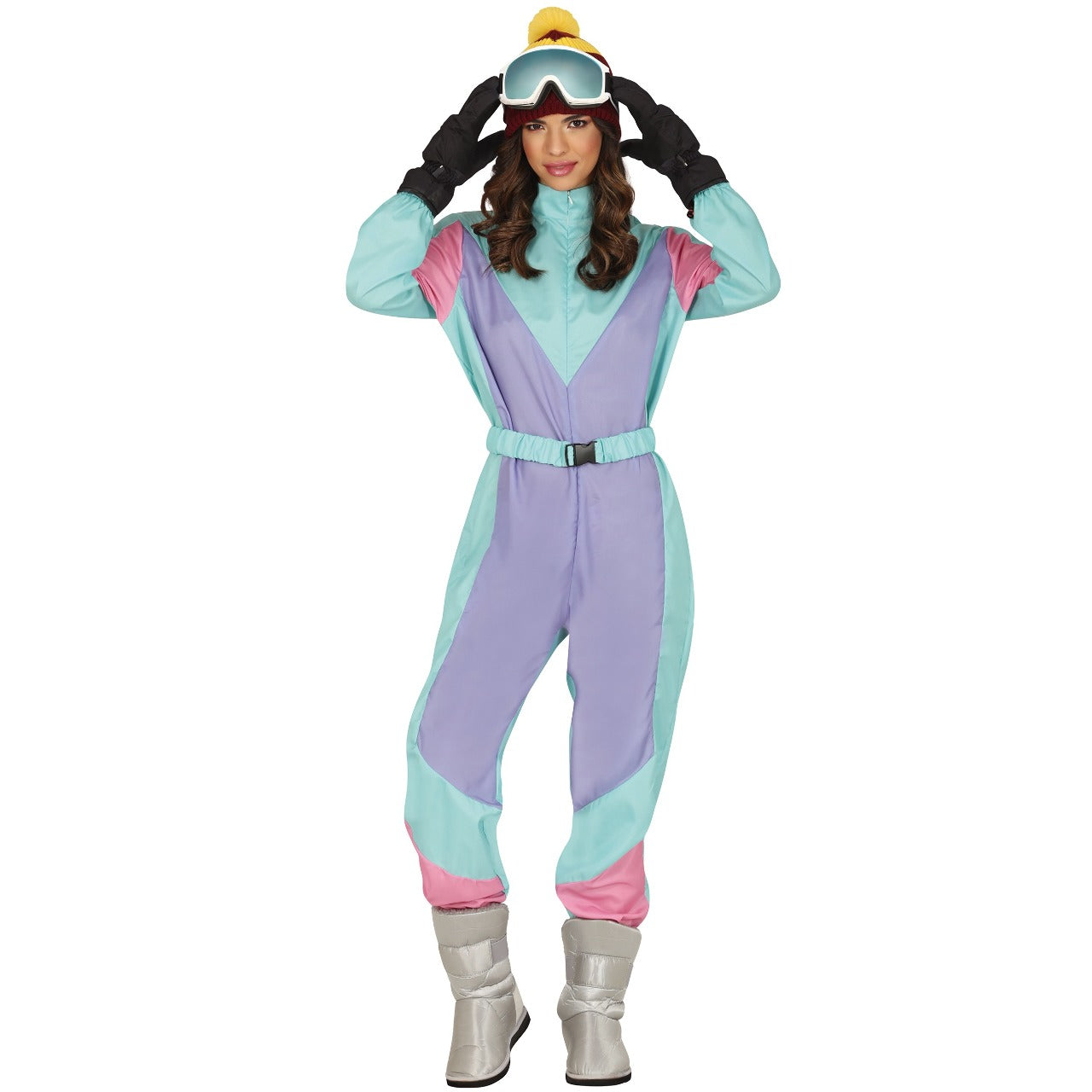 Blaue Skifahrer Pärchenkostüme