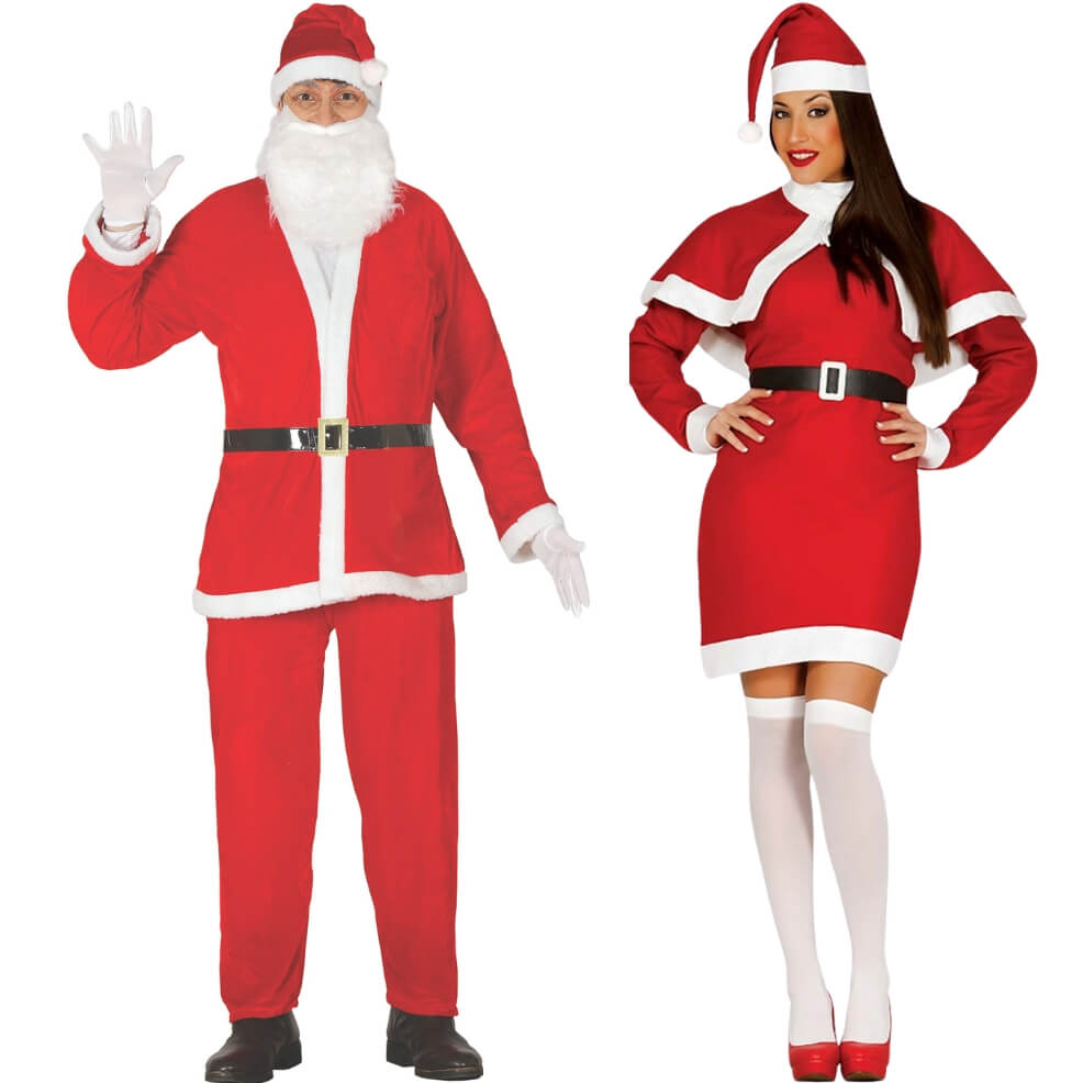 Weihnachtsmann & -frau Eco Paarkostüme