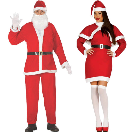 Weihnachtsmann & -frau Eco Paarkostüme