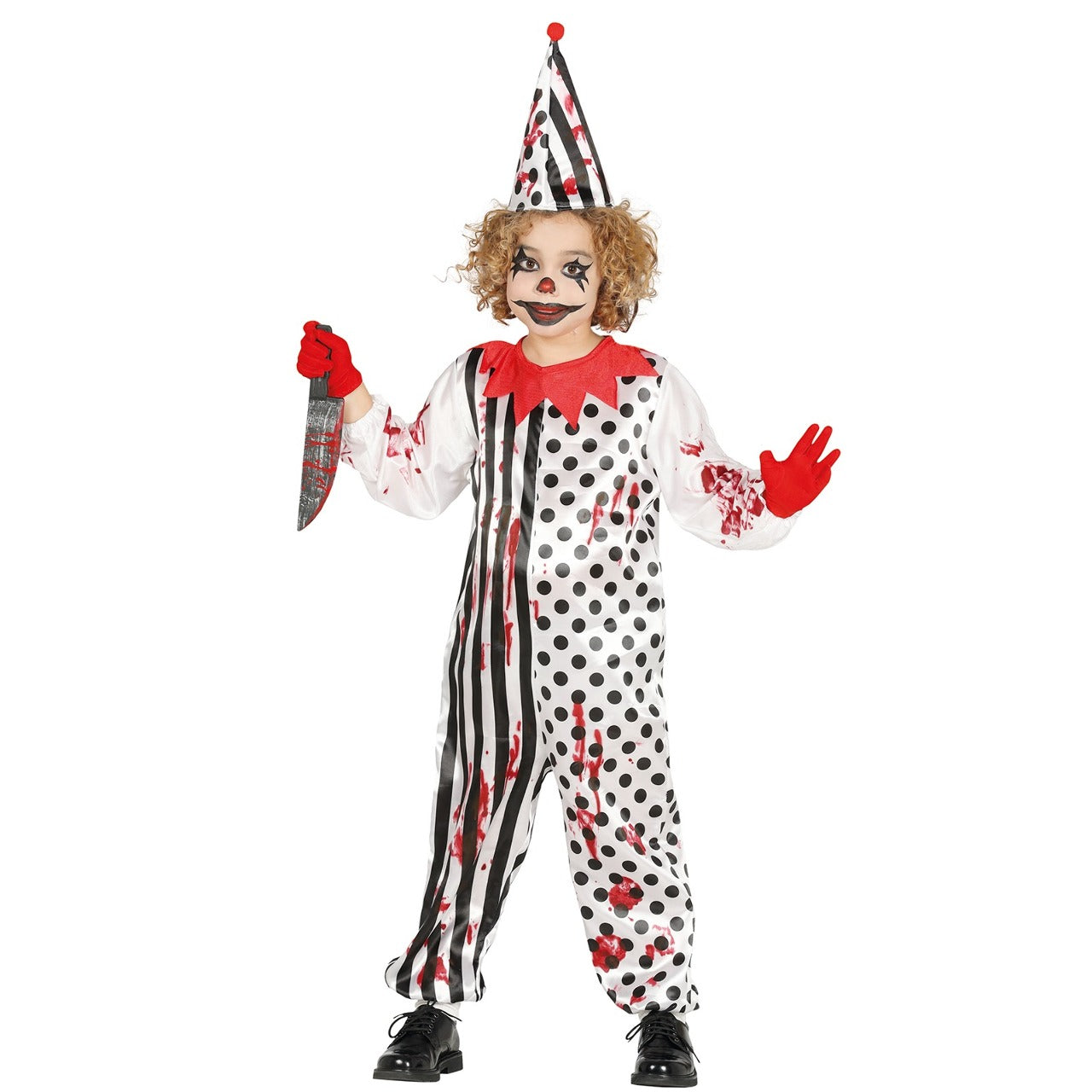 Blutiges Harlekin Clown Kostüm für Jungen