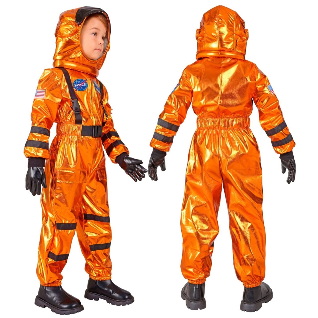 Astronaut Space Orange Kostüm für Kinder