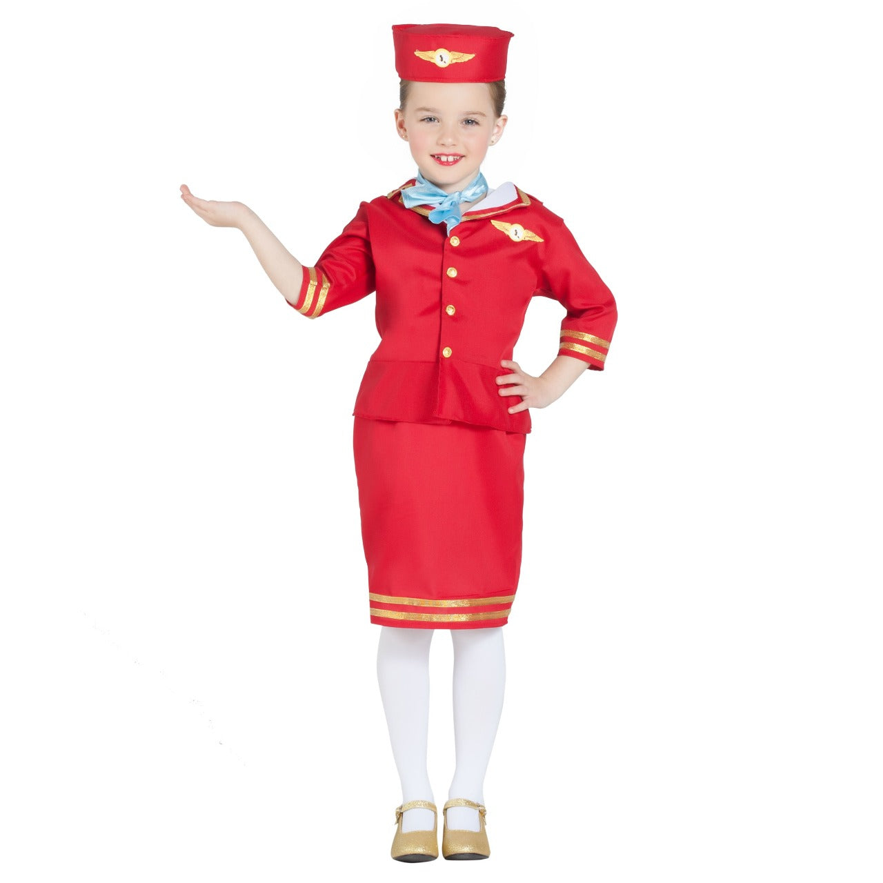 Rotes Flugbegleiterin-Kostüm für Mädchen