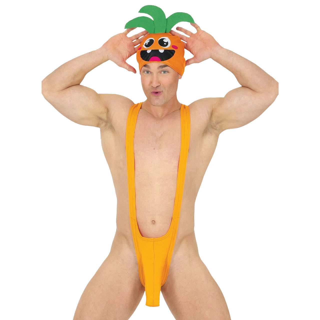 Borat-Mankini-Kostüm Karotte für Erwachsene
