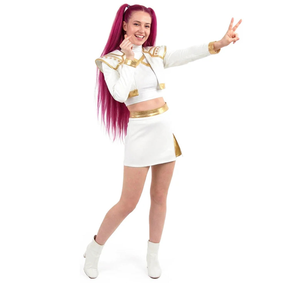 Weißes K-Pop Sängerin-Kostüm Deluxe für Damen