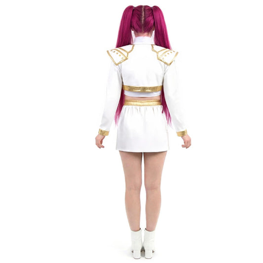 Weißes K-Pop Sängerin-Kostüm Deluxe für Damen