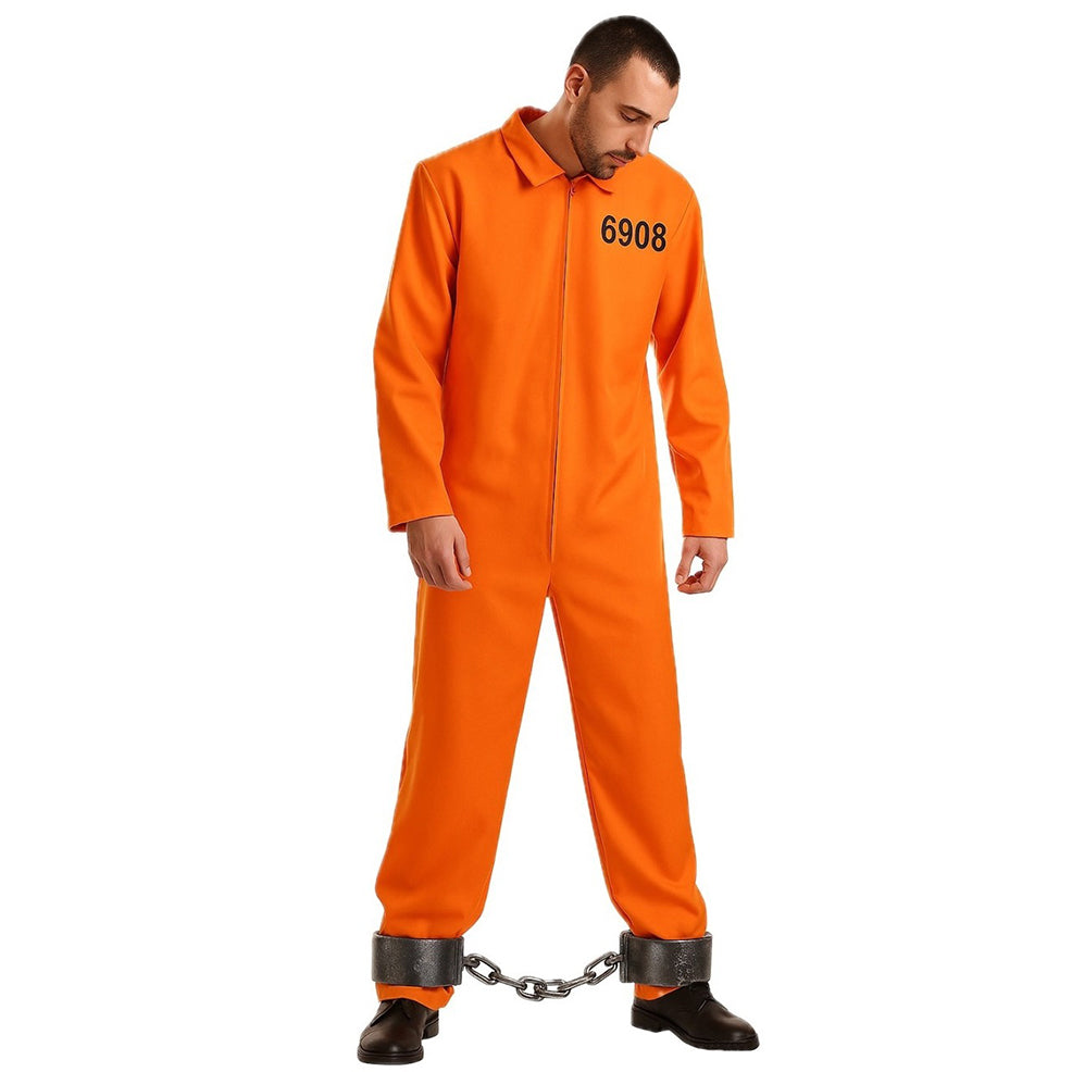 Orangefarbenes Sträflingskostüm für Erwachsene