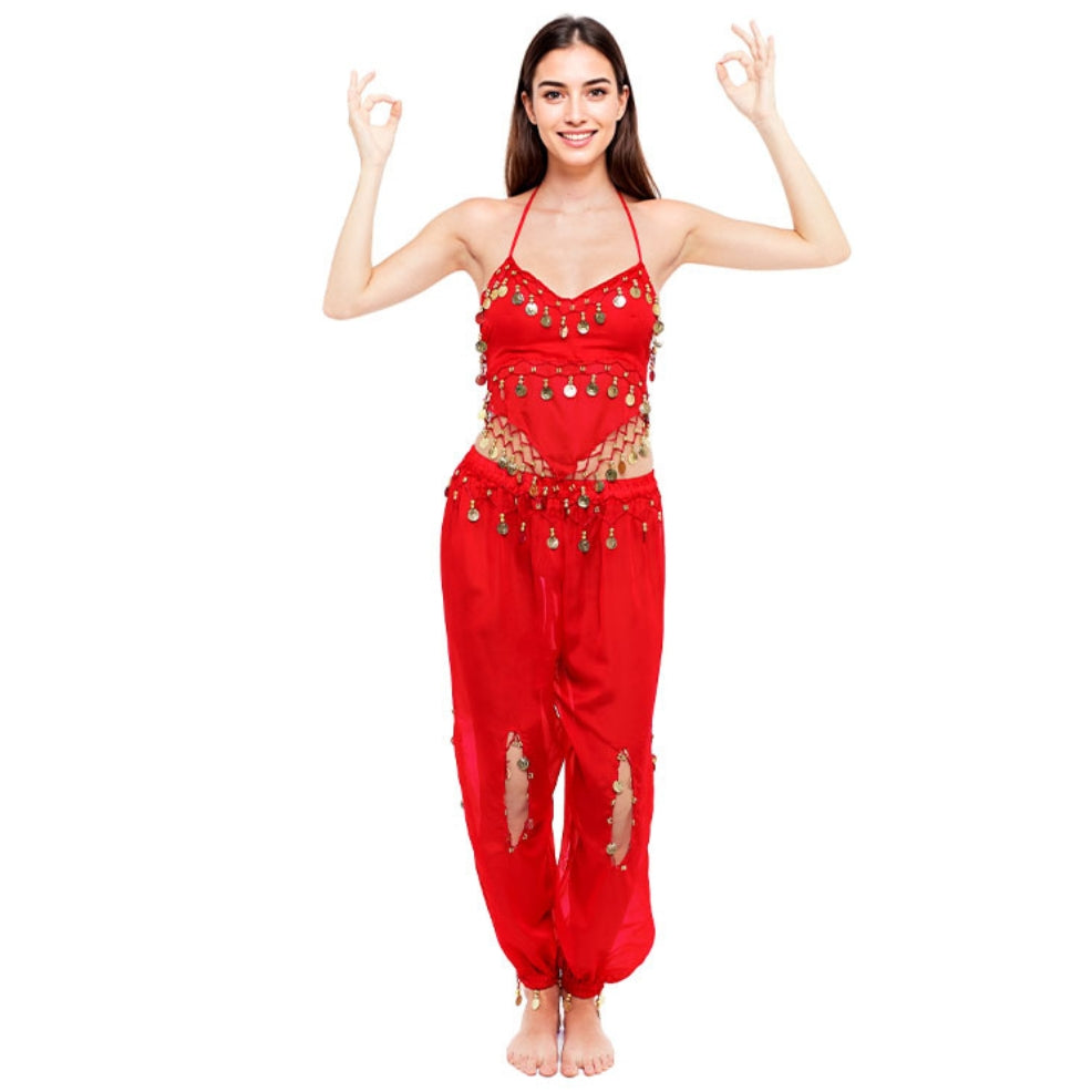 Rotes Bauchtanz-Kostüm für Damen