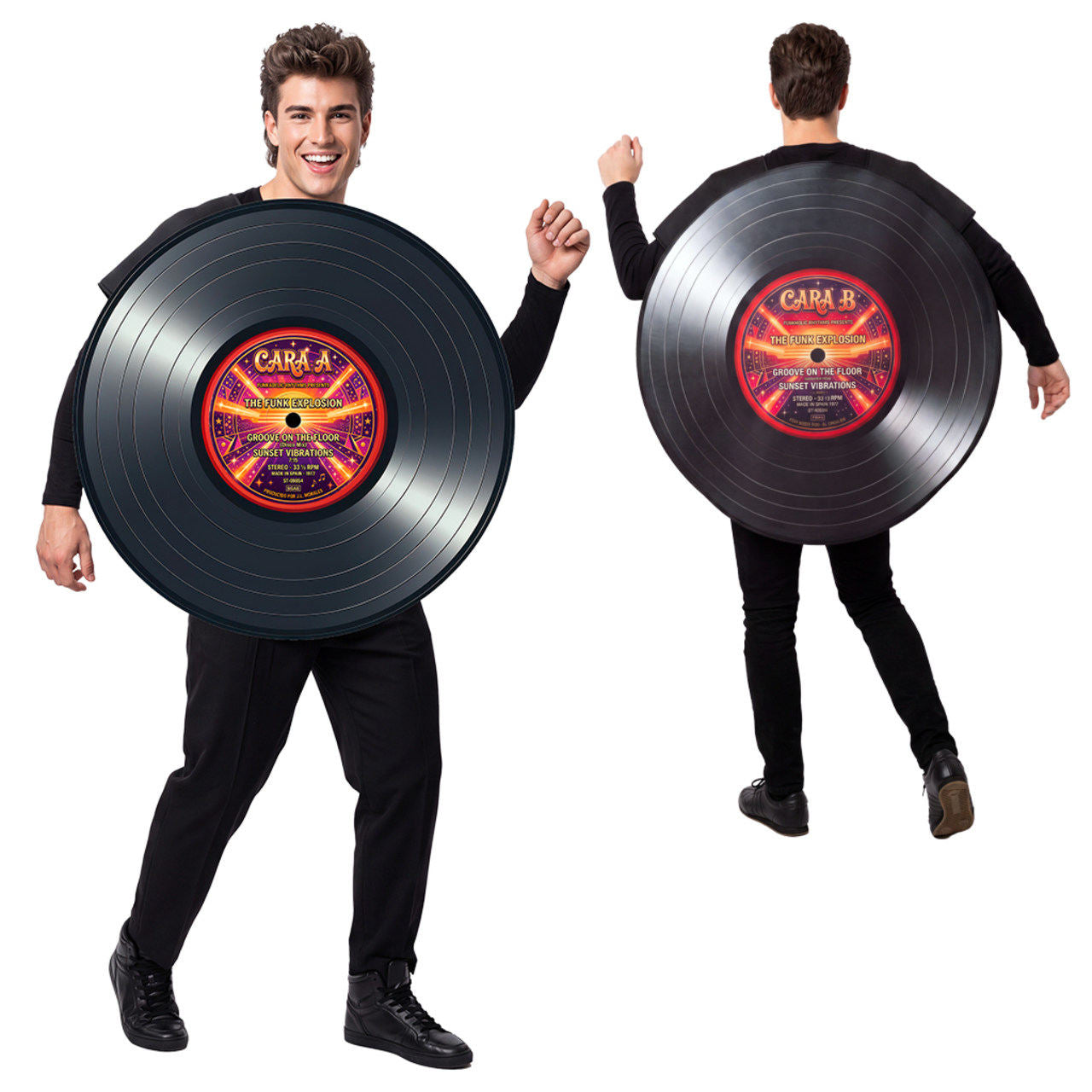Vinyl-Schallplatten-Kostüm für Erwachsene