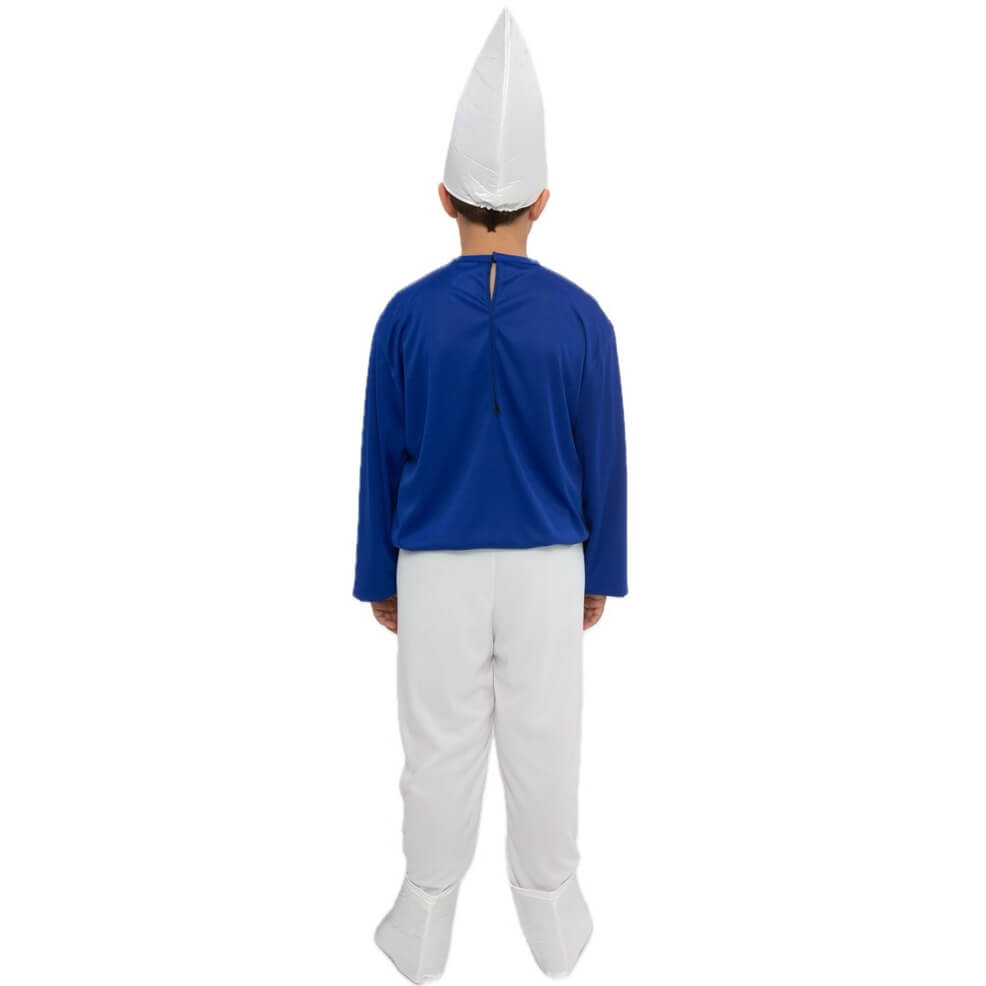 Blau-Weiss Zwerg Kostüm mit Pantoffeln für Kinder