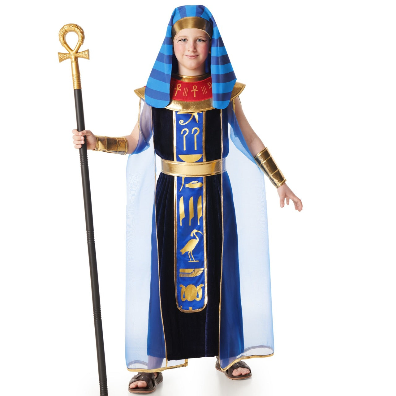 Blaues ägyptisches Pharao-Kostüm für Jungen