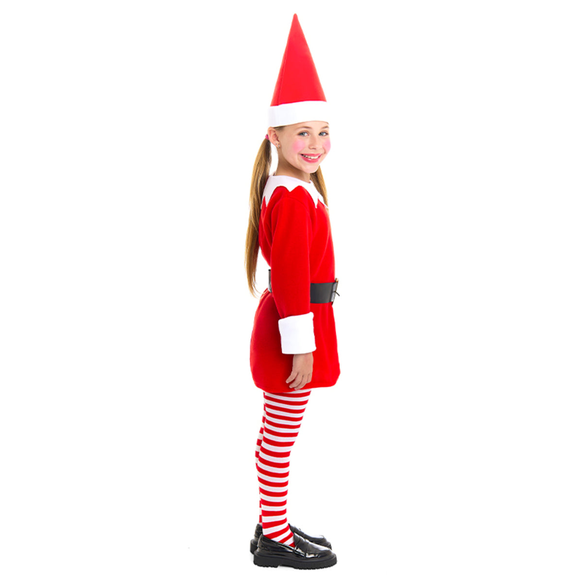 Rotes Weihnachtselfen-Kostüm für Mädchen