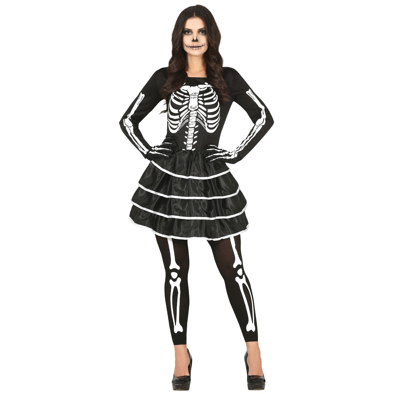Skelett Kleid Kostüm für Damen