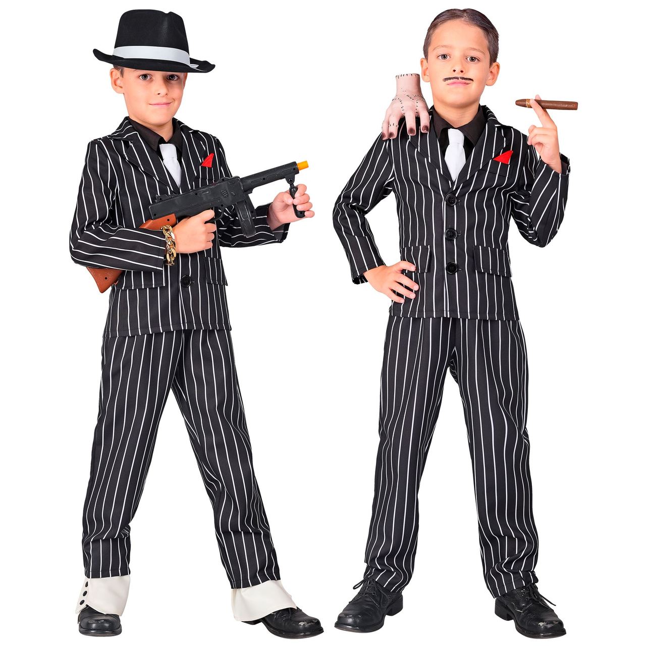 Dunkler Gangster Gomez Kostüm für Kinder