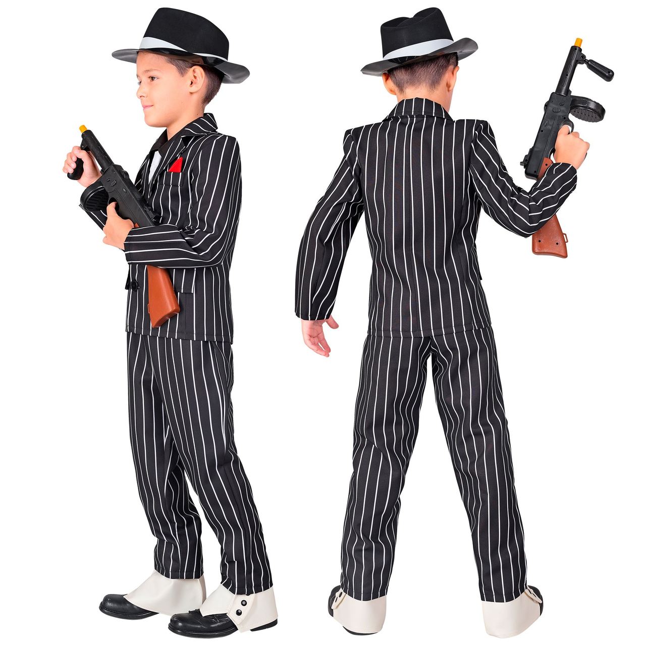 Dunkler Gangster Gomez Kostüm für Kinder
