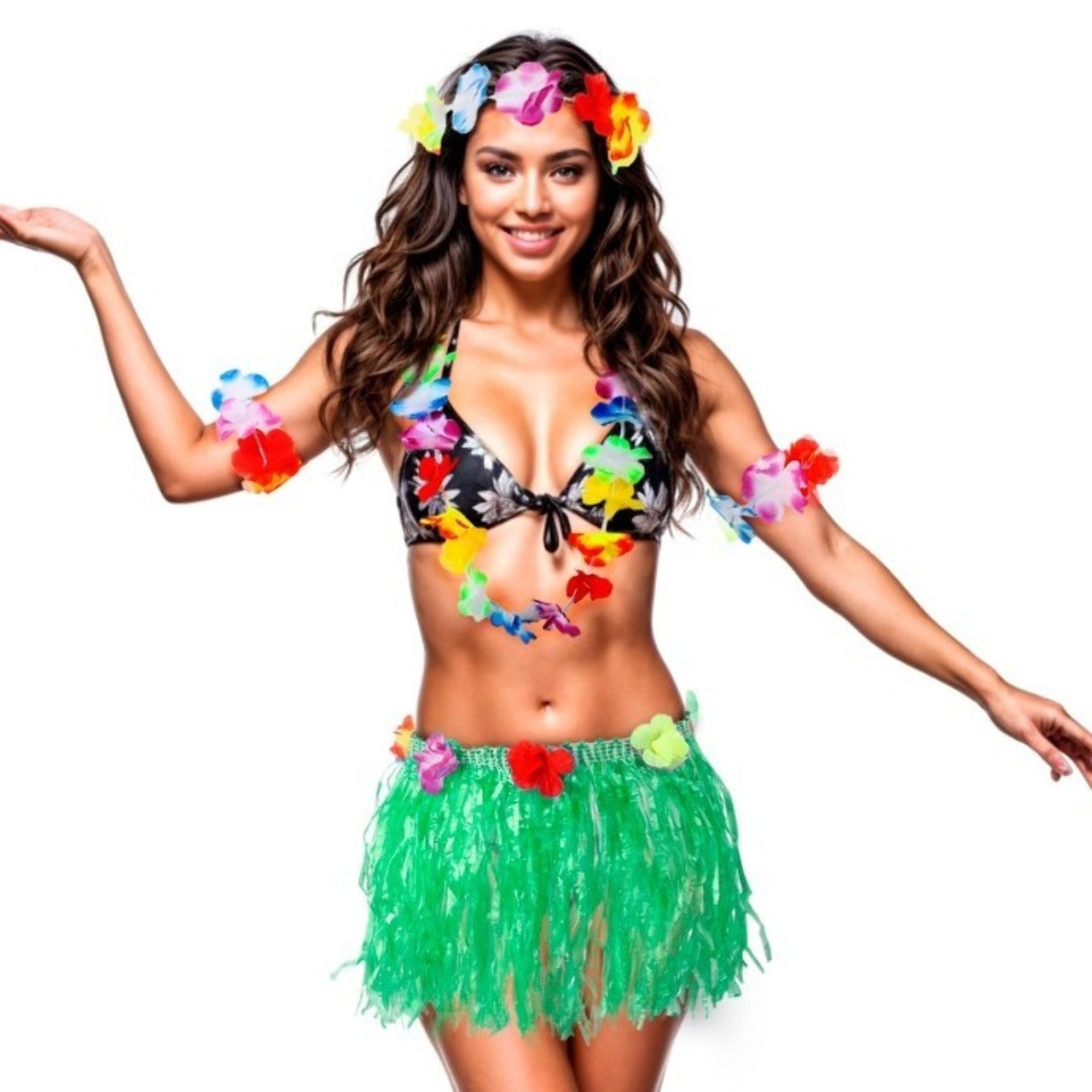 Grünes Hawaii-Kostüm für Damen