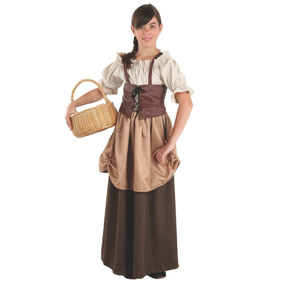 Mittelalterliches Gärtnerin-Kostüm für Mädchen